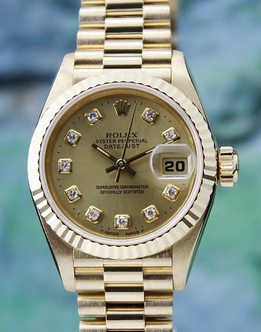 (image for) ROLEX LADY 18K YELLOW GOLD OYSTER PERPETUAL DATEJUST - 69178